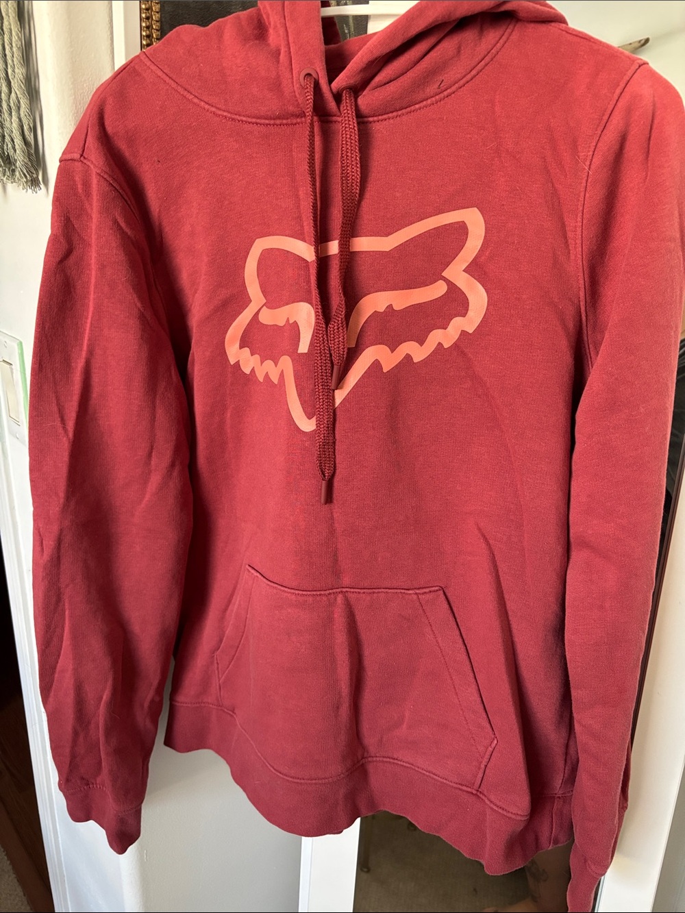 Fox Men's Brick Red Hoodie with Fox Head Logo